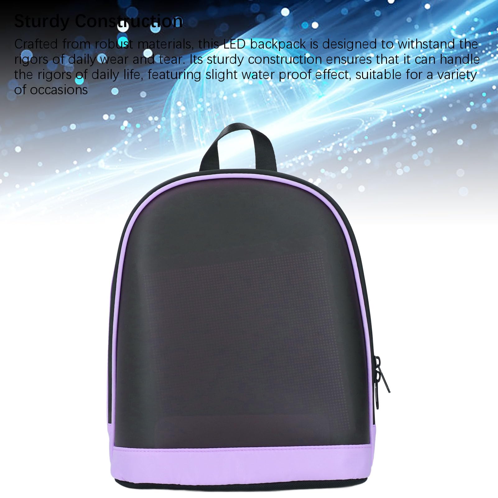 Asixxsix LED-Rucksack, Laptop-Rucksack mit LED-Anzeige und App-Steuerung, DIY-Moderucksack mit Programmierbarem Bildschirm, Anpassbares Textanimationsbild, 10,2 X 4,7 X 11,8 Zoll,