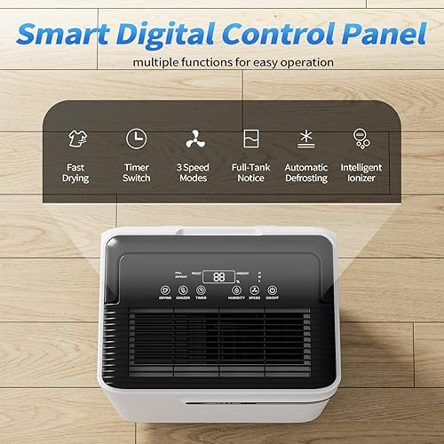 Miniatura 2 de AIRPLUS Deshumidificador para sótano  4,500 pies cuadrados 70 pintas, deshumidificador multifuncional con manguera de drenaje y función de apagado