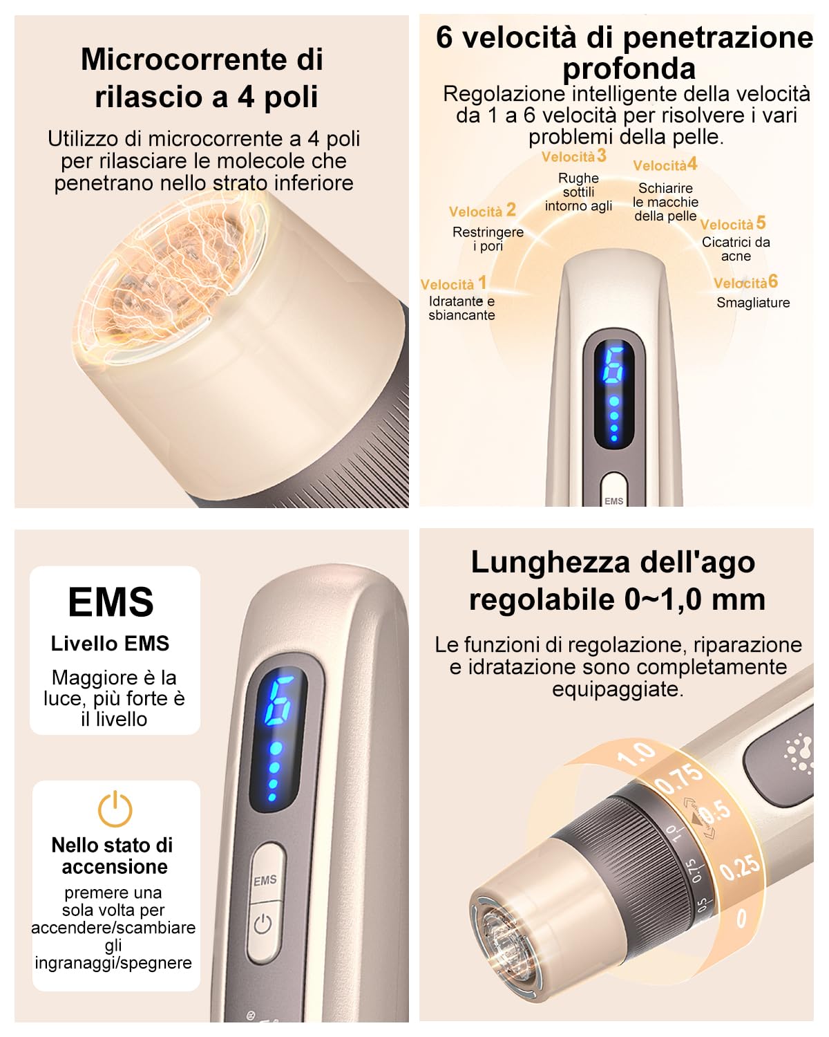 Hydra. pen H5 Dermapen Microneedling Pen, Applicatore Wireless di Siero Essenziale con Microcorrente EMS, Per la Cura Della Pelle, Rughe, Cicatrici e Perdita di Capelli, Salone di Bellezza Domestico