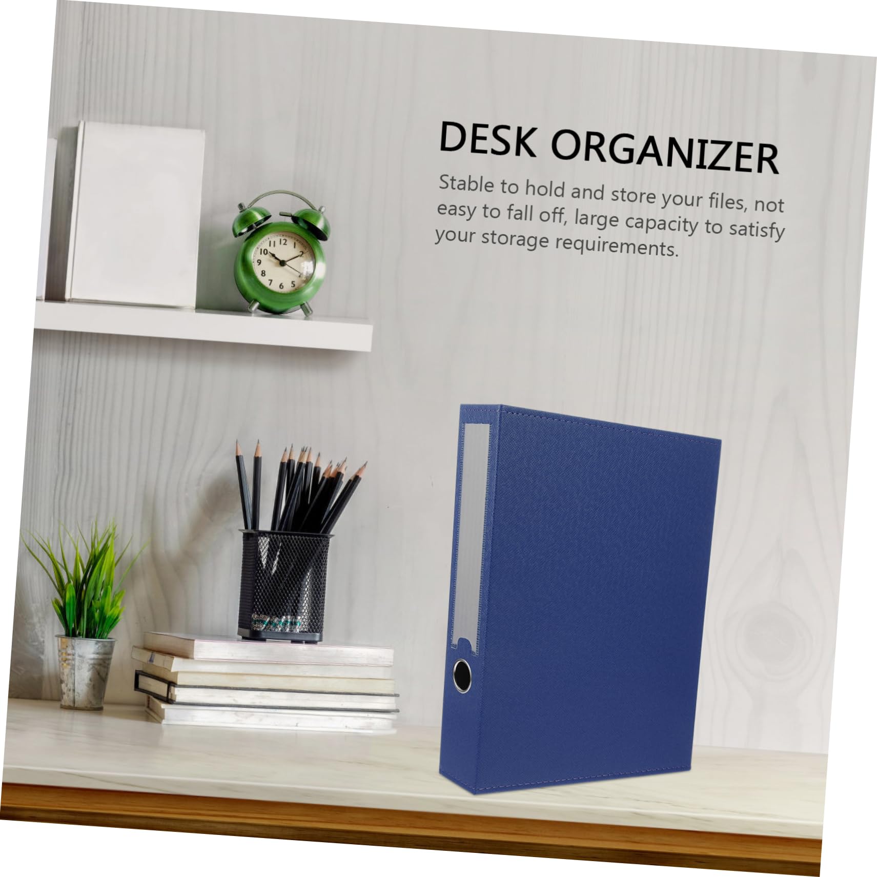 MAGICLULU Caja Archivadora A4 de Cuero PU Azul para Oficina y Estudio