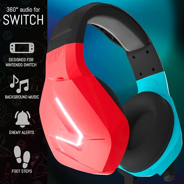 Orzly Auriculares Gaming Compatible con PS5, PS4, PC, Xbox, Nintendo Switch, con microfono Sonido Premiun RGB Luz LED, cancelación de Ruido - Hornet RXH20 Tanami Edicion - 2