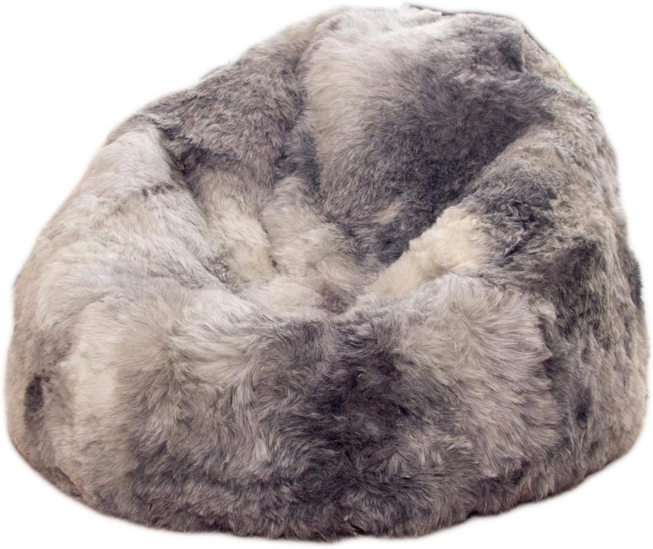 Wildash London - 100% Sheepskin Beanbag Chair, Icelandic Shorn (Natural Grey (undyed), Giant)