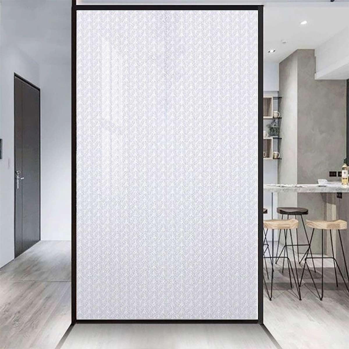 Orange Window Privacy Film Glass Sticker Decal Abstract Floral Traditional Pattern Stained Glass Window Film Decorative Privacy Window Film Classic 35.4Wx59L-inch