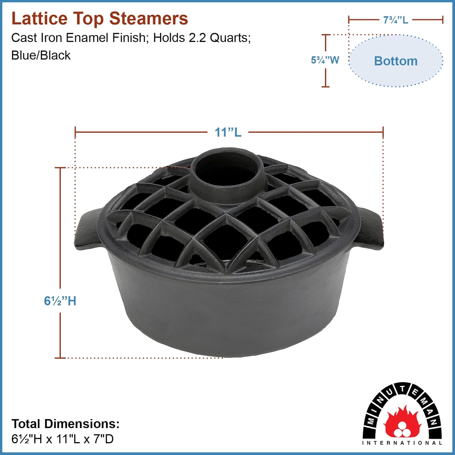 Blue-Black Lattice Top Steamer
