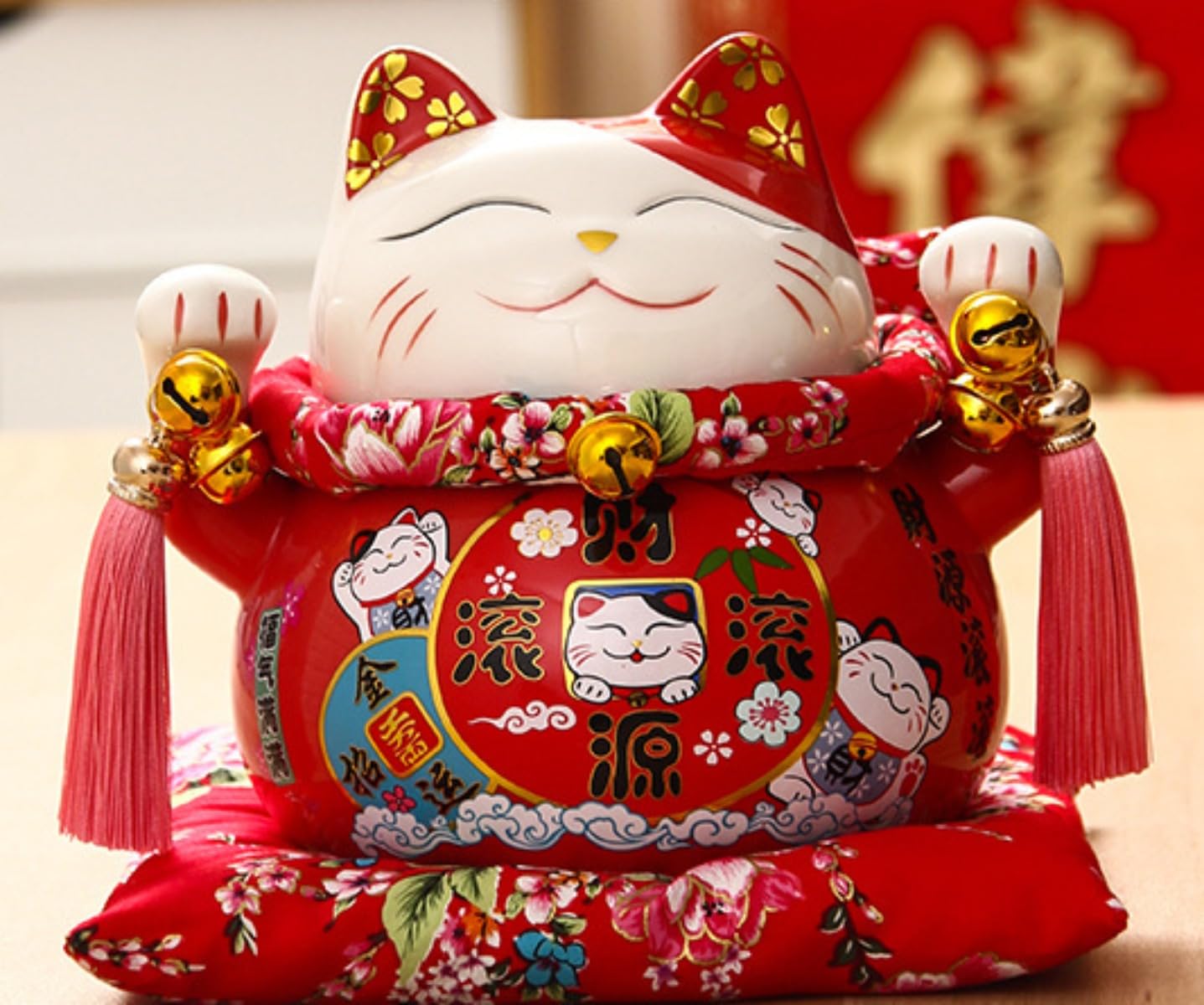 Amazon | Unlnsiy まねきねこ 貯金箱 陶器 12cm | 陶器製招き猫貯金箱