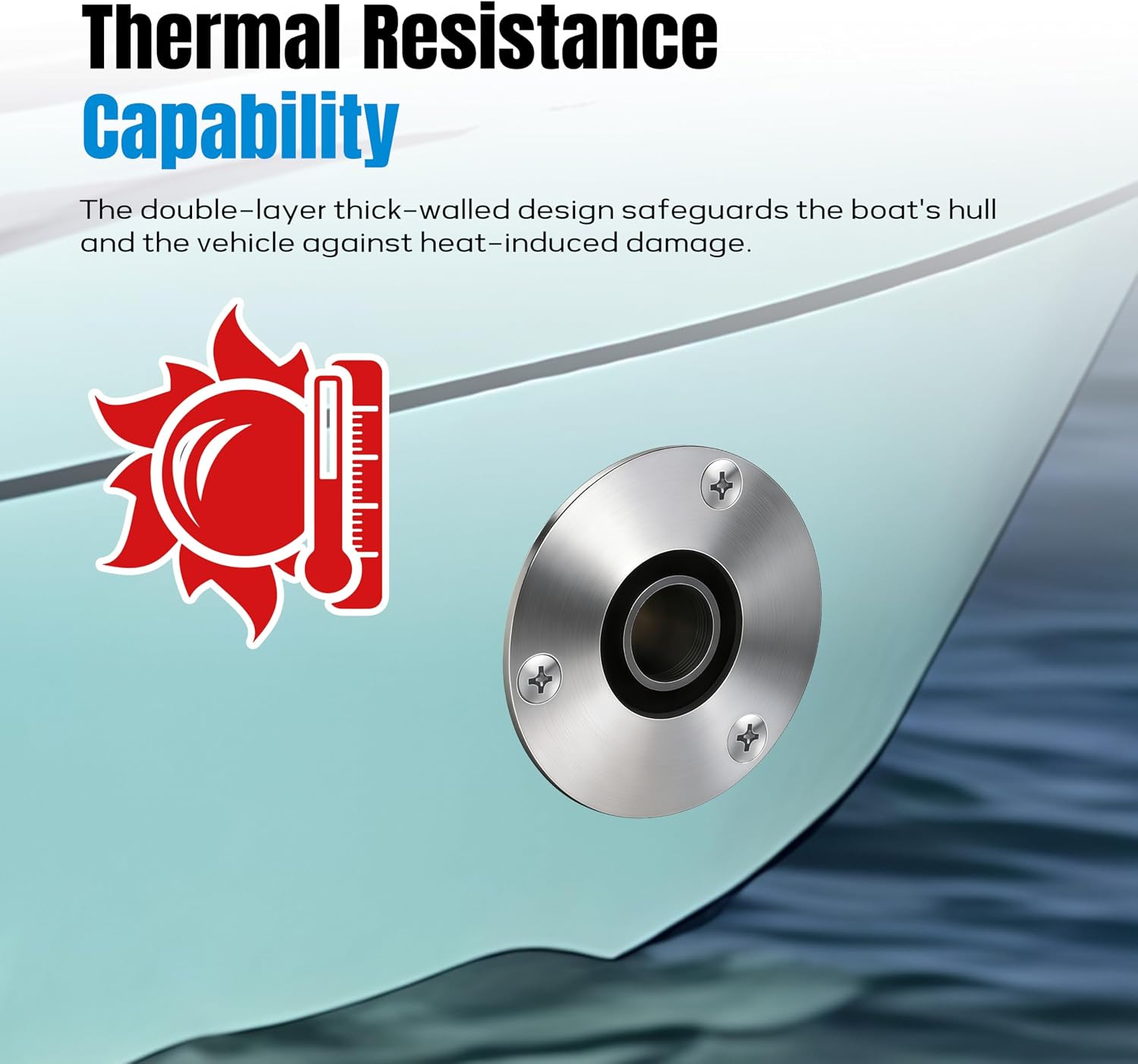 Thru Hull Exhaust Skin,for Diesel Parking heaters,24mm Stainless Steel 316 Tube Pipe Socket Hardware