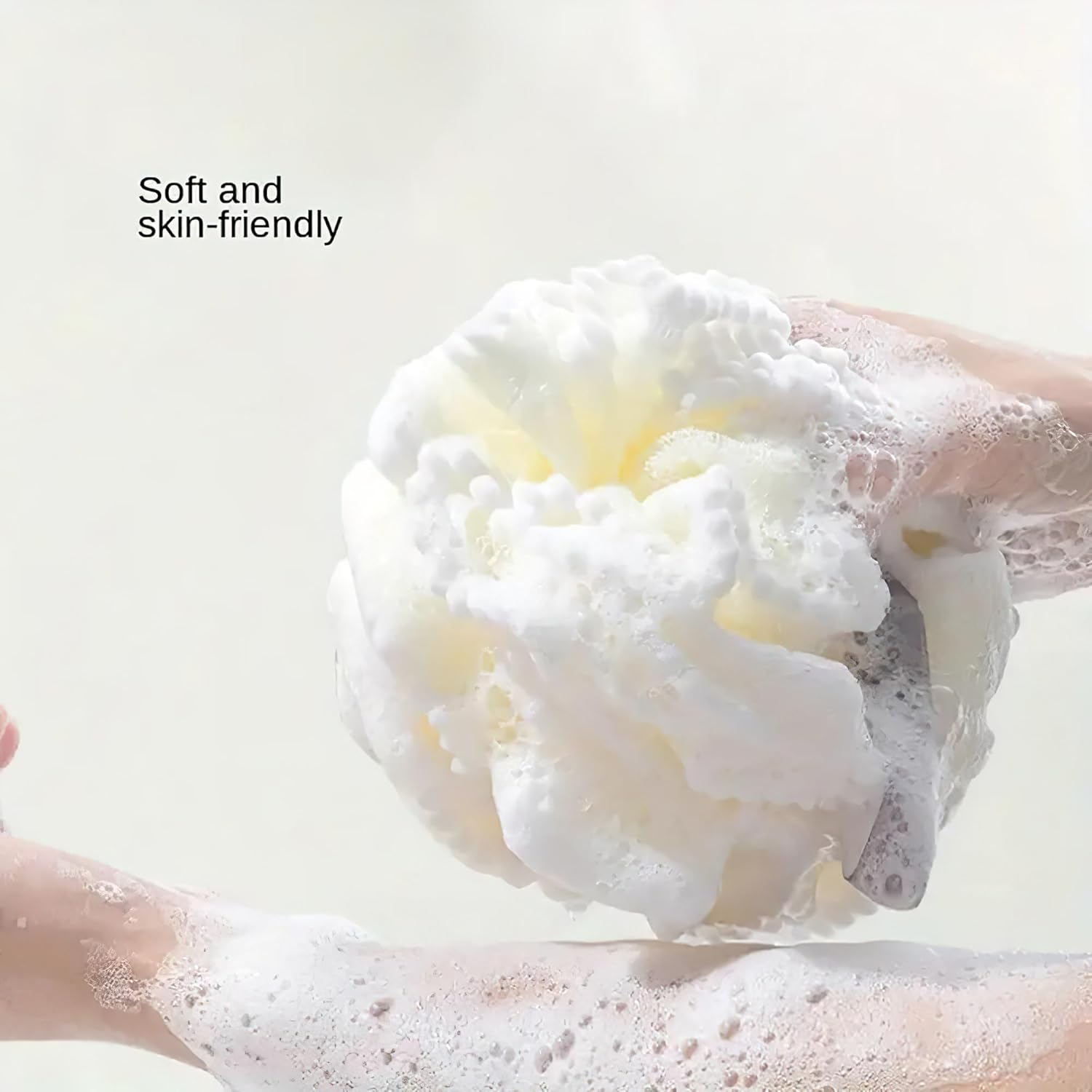Large Luxurious Bath Ball Loofah Sponge Pouf Puff Mesh for Shower - Soft, Quick-Dry Exfoliating Foaming Deep Cleansing Body Scrubber - White - Image 7