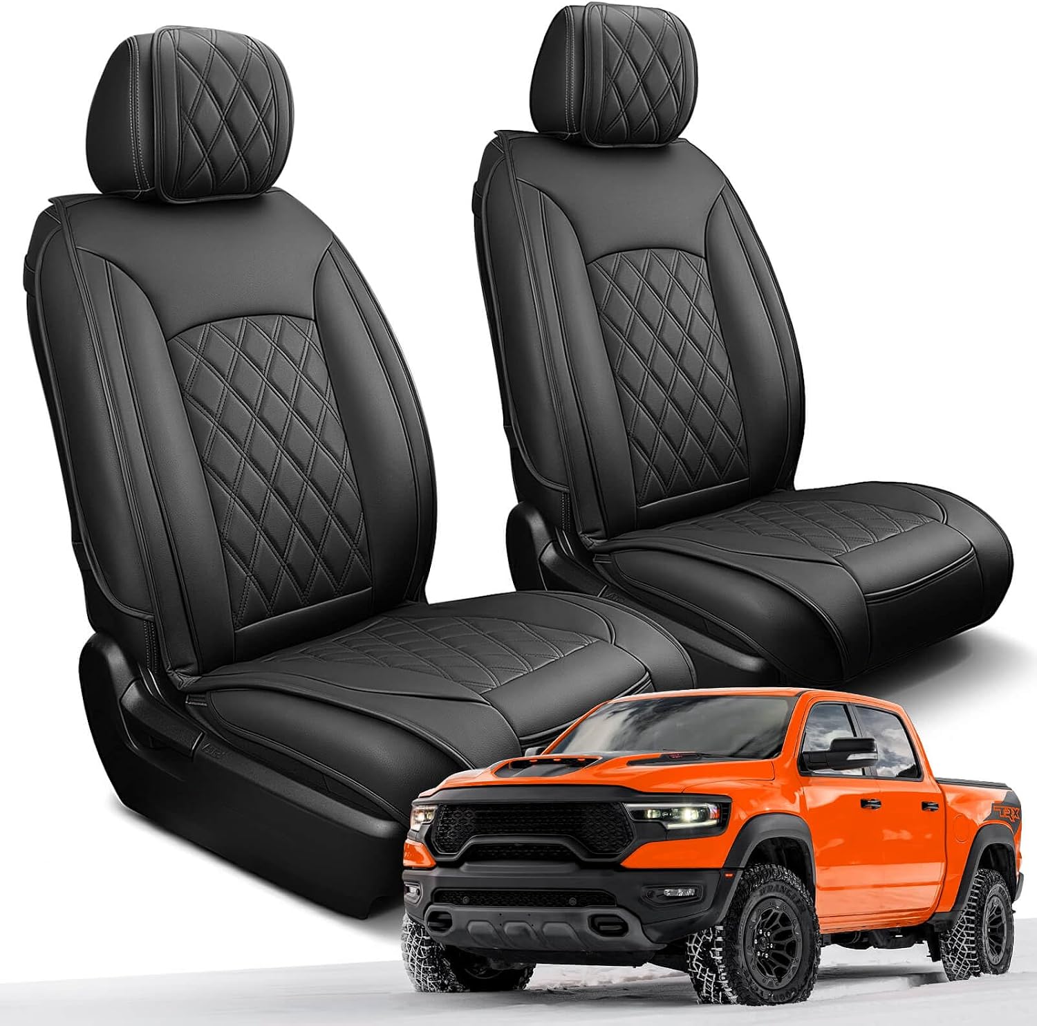 Super Cover® for Dodge Ram Front Seat Covers 2009-2026 1500 2500 3500 Black
