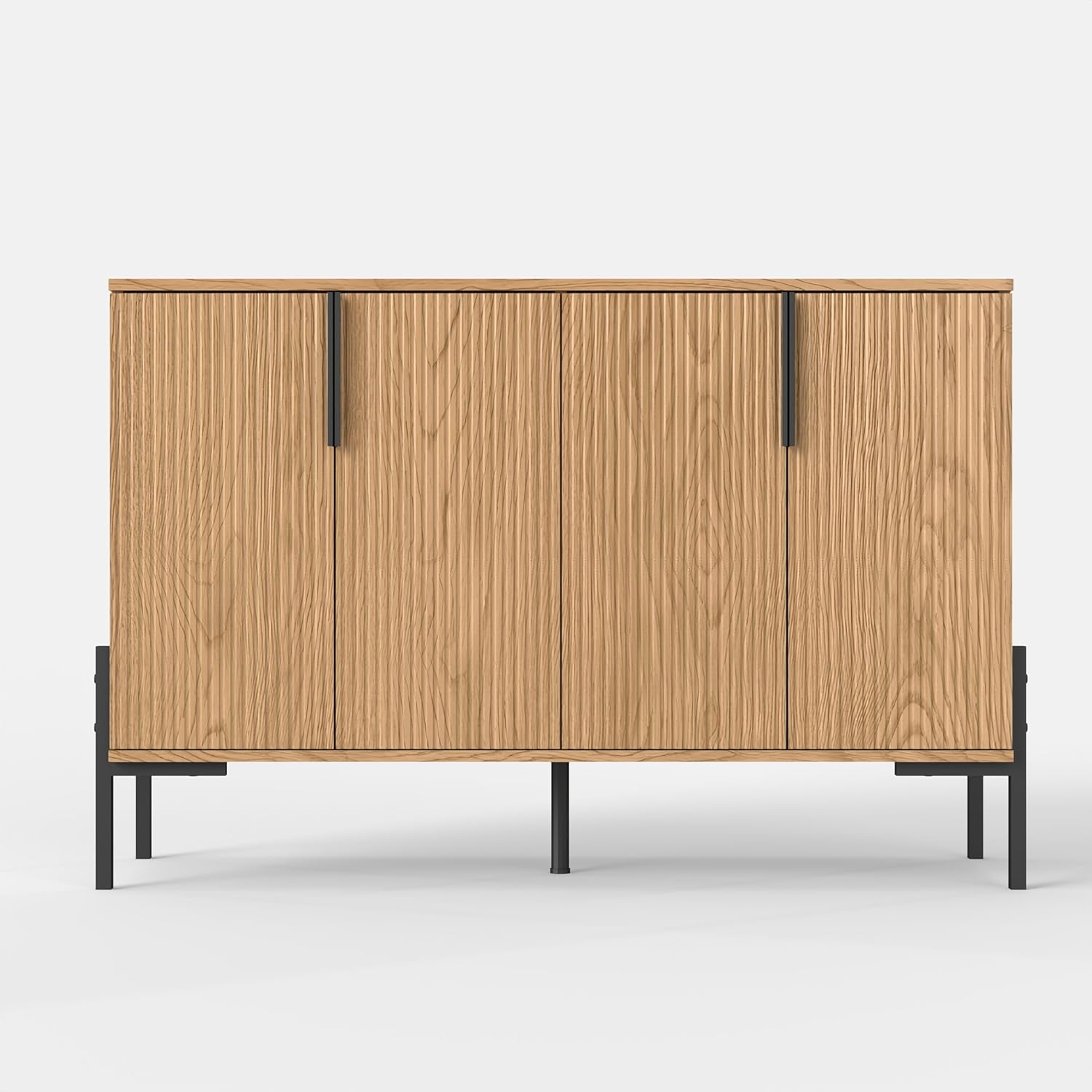 Modern Large Buffet Cabinet with Storage,Storage Cabinet with 4 Door & 2 Adjustable Shelf,credenza storage,Accent Coffee Bar Console Table for Dining Room,Kitchen,Living Room,Entryway,Rustic,Natural
