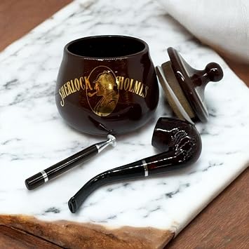 Sherlock Holmes Handmade Ceramic Pipe Hold Jar Coffee Small