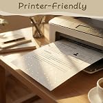 Acidea 50 Feuilles Papier à remanier pour l'impression, 120GSM A4 Ivory Blank Certificate Printing Paper, Single-Sided Gold Foil Flakes Cardstock crème pour écrire, Invitation de mariage,Menus, Lettres
