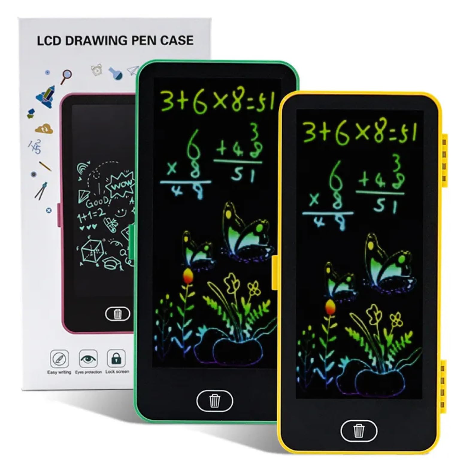 LCD Writing Tablet, 8.5 inch Electronic Drawing Board, Colorful Display, Lock Screen Feature,2 in 1 comboo (Dispatch Multicolour)-image-41