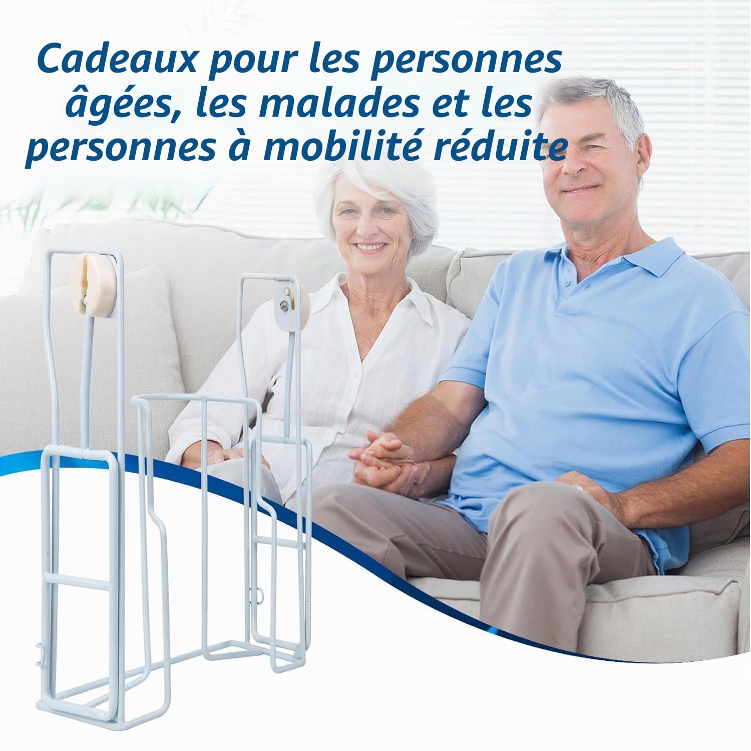 Enfile Bas de Contention, Enfile Bas de Contention, Poignées en Mousse Confortable, Aide à mettre et à enlever chaussettes, Aide à la Mobilité, Pour Senior, Idéal pour Personne Âgées