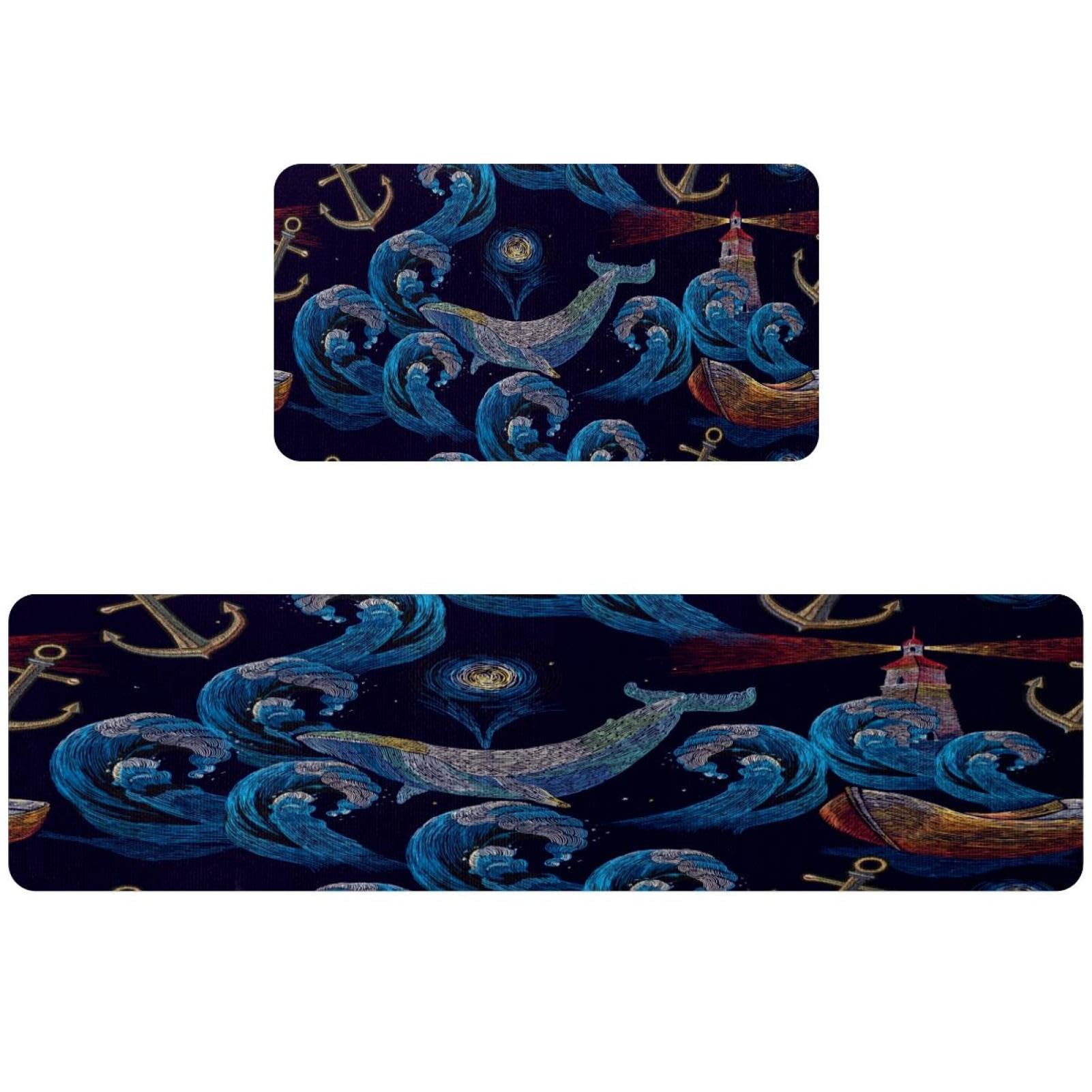 Alfombrillas de cocina de ballenas ideales para pasillo y cuarto de lavado VAPOKF