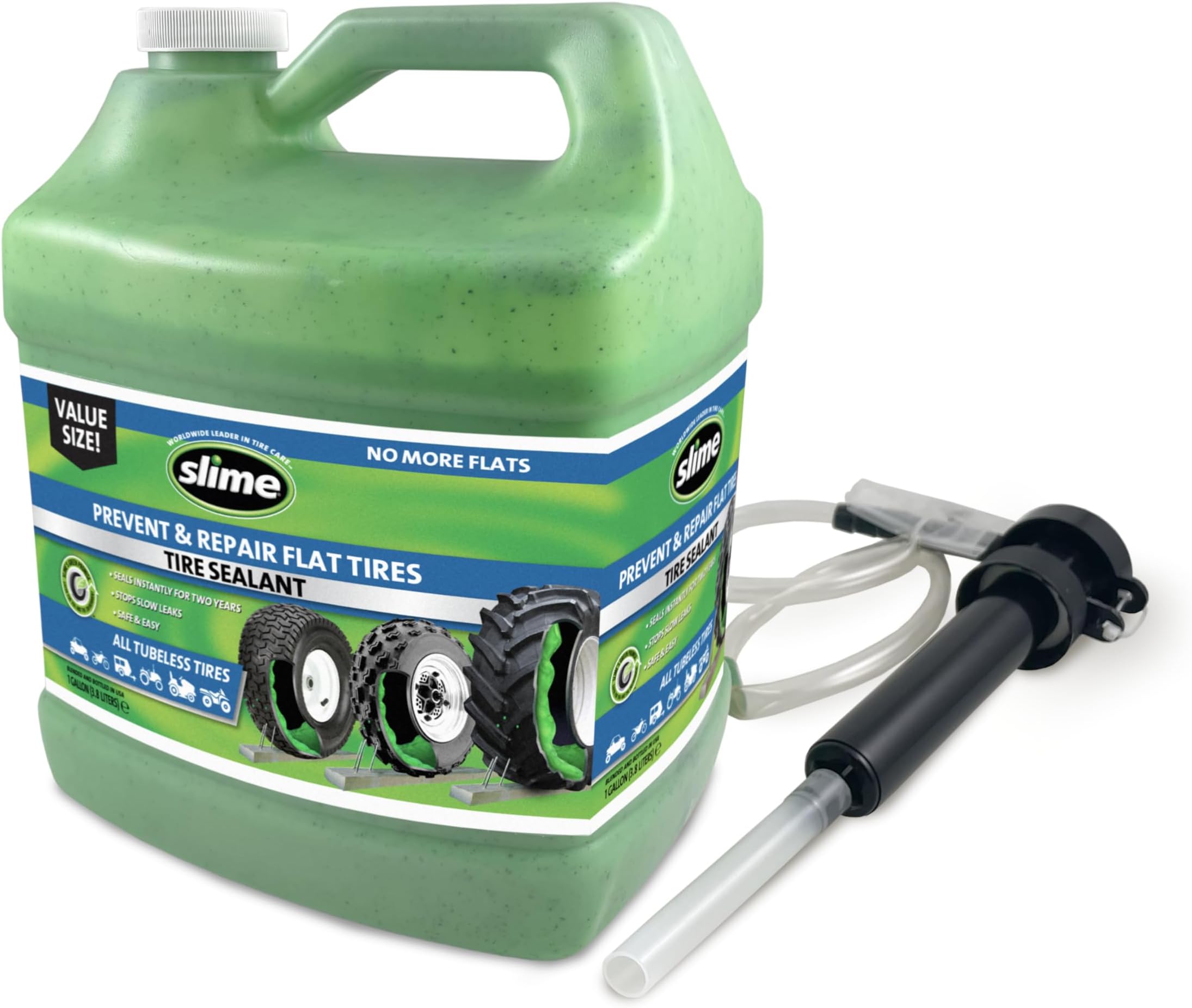 10163 Flat Tire Puncture Repair Sealant, Prevent and Repair, All Off-Highway Tubeless Tires, Non-Toxic, eco-Friendly, 1 Gallon jug