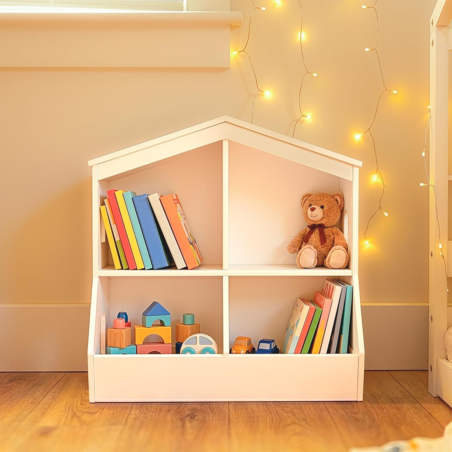 Little Seeds Trellis Storage Cubby Bookcase, True White
