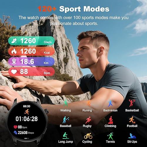 Miniatura 4 de Reloj inteligente para hombres y mujeres Fitness hacer respuesta llamada, correr, relojes digitales para hombre, resistente al agua, reloj