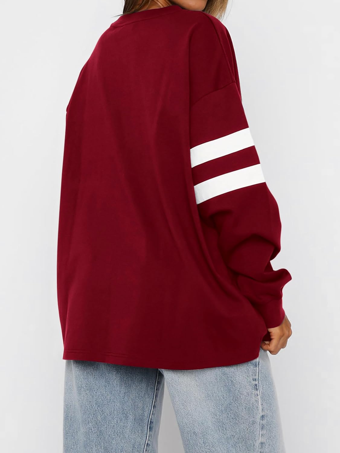 MASCOMODA Women's 2026 Striped Oversized Sweatshirt Spring Crewneck Long Sleeve Shirts Casual Color Block Pullover Tops - Image 5