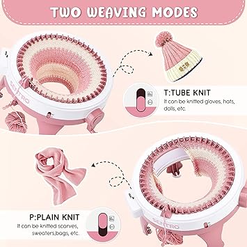 SENTRO 48 Needle Knitting Machine, Smart Knitting Loom Machine, Circular Crochet Machine with Row Counter, DIY Yarn Maker for Beginners and Seasoned Knitters, Knitting Gift for All Ages
