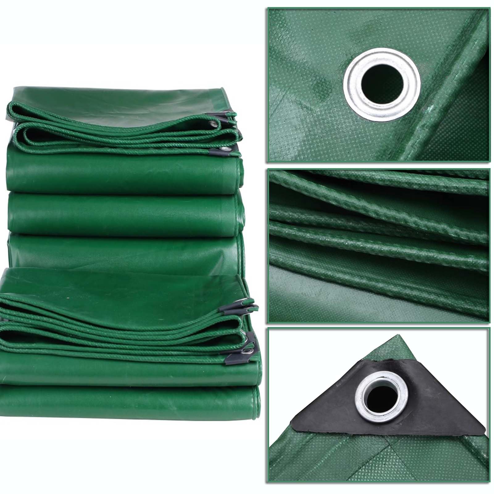 White Weatherproof Heavy Duty Tarpaulin 4x3 Feet, Tarp Waterproof for Outdoor Camping, Multipurpose Beige Tarps Sheet Cover, Thick PVC Tarps with Reinforced Eyelets(Green,6x23 Feet) : פאטיו, מדשאה וגינה