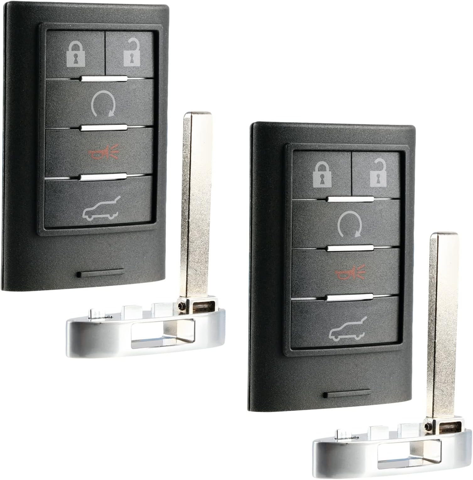 Car Key Fob Keyless Entry Remote fits Cadillac SRX 2010 2011 2012 2013 2014 2015 (NBG009768T), Set of 2