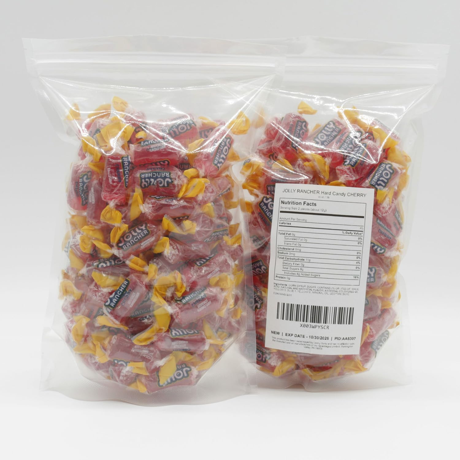 CHERRY JOLLY RANCHER Hard Candy Original Flavor 1 lb – Bulk Bag, Individually Wrapped (74 Pieces)