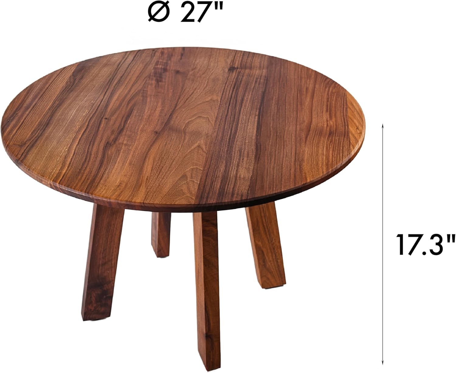 Walnut Round Coffee Table - Coffee Tables for Living Room - Side Table Wooden - Circle Accent Tables - Home Decor Furniture for, Bedroom, Dining Room - Houswarming Gifts - Large