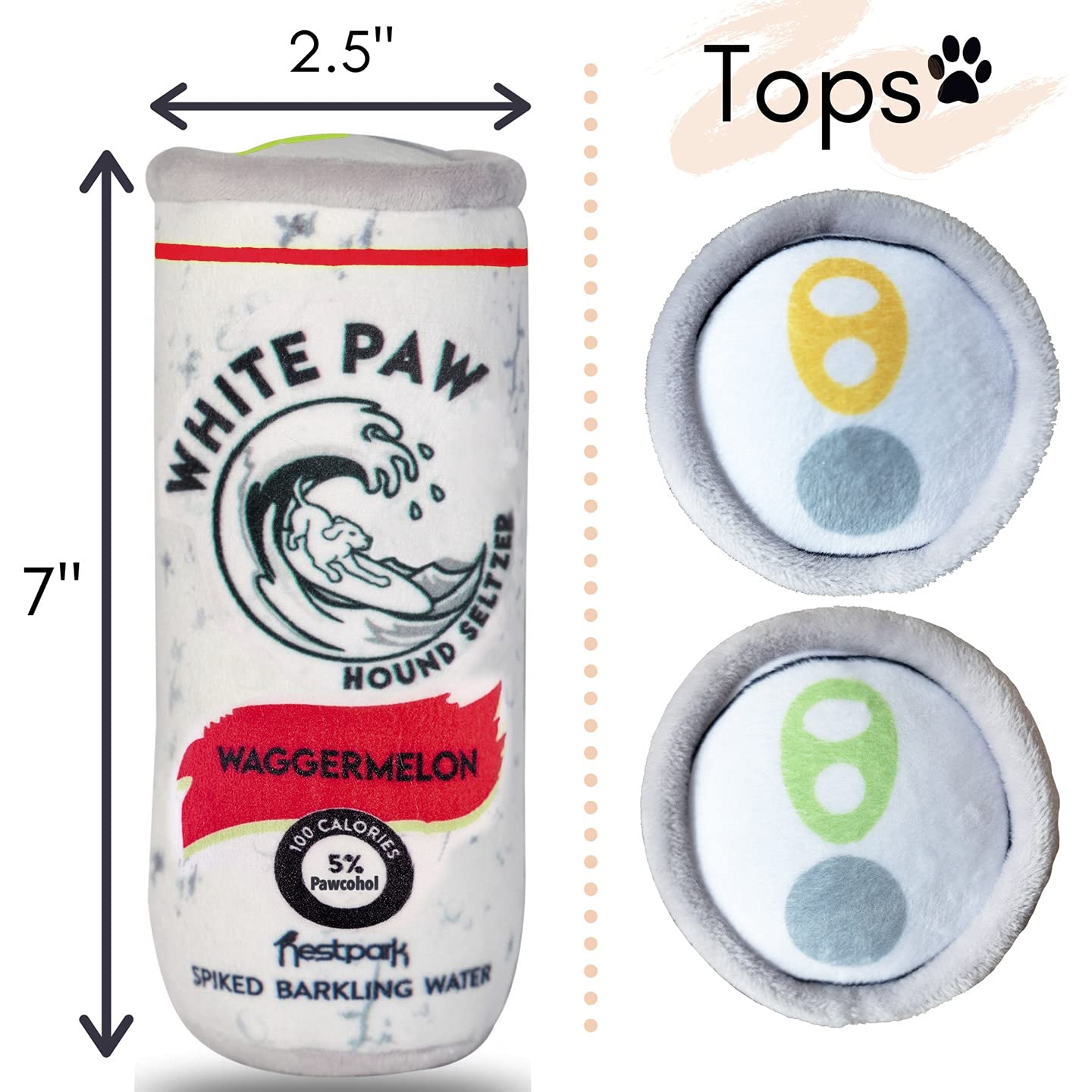 AOKEY Juguetes para Perros Blancos – Juguetes Divertidos de Peluche con chirriador – Juguete Parodia para Perros (Paquete de 2)