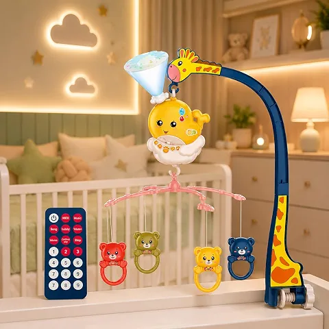 Móbile Musical para Berço com Controle Remoto e Luz Noturna | Rotação Automática 360° | Melodias Relaxantes para Dormir | ...