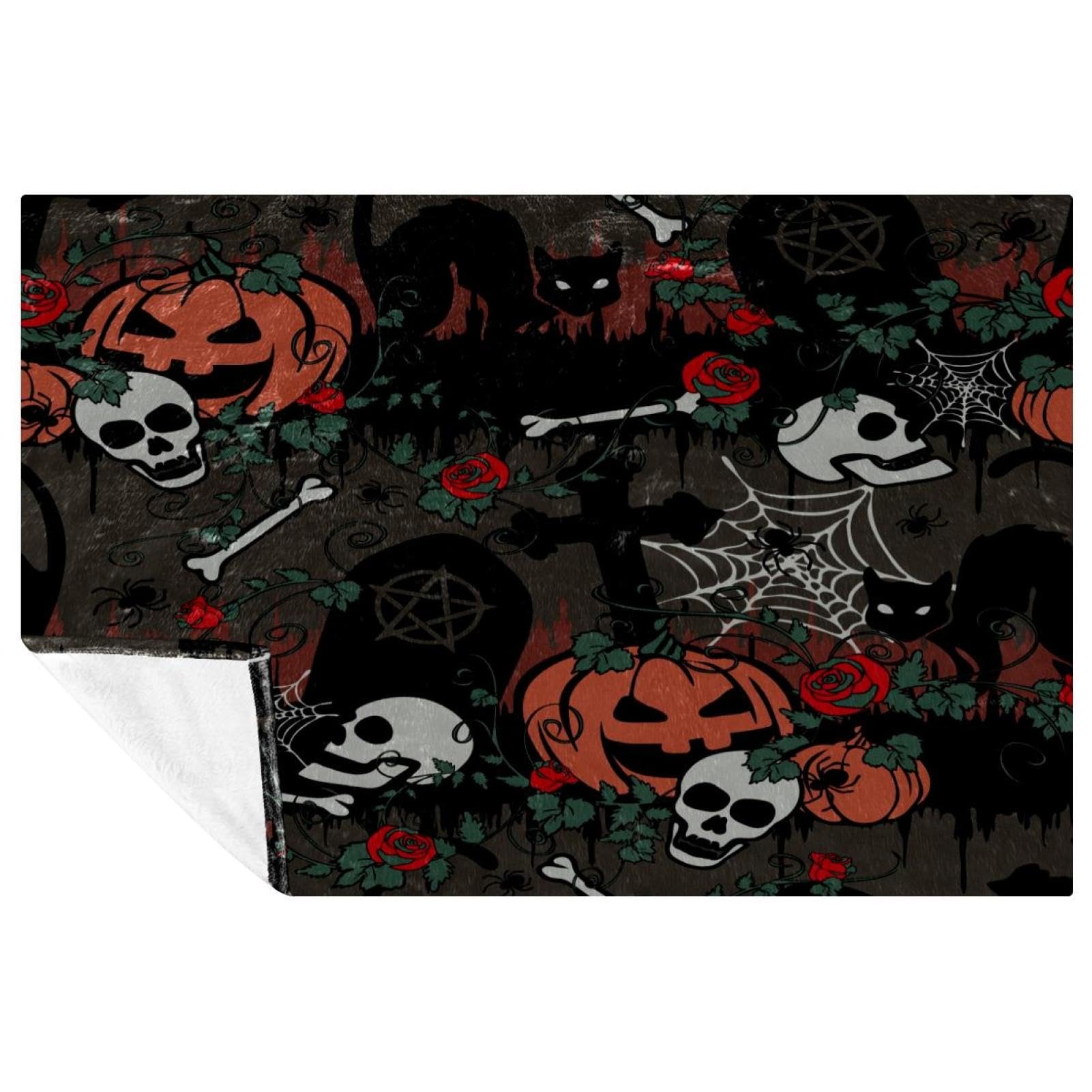 Couverture d'Halloween douce pour pique-nique et lit 150x100