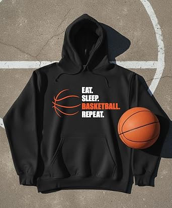 Tstars Eat Sleep Basketball Hoodie Men Player Coach Fan Game Day Pullover