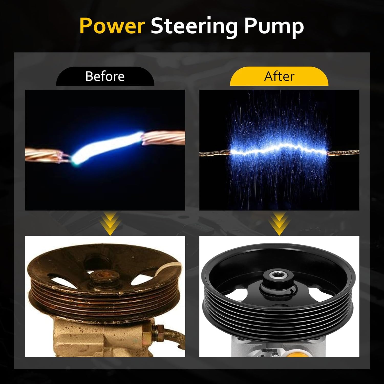 OCPTY Power Steering Pump Compatible with 2000-2006 for TT 2000-2006 for TT Quattro 21-5358 Power Assist Pump