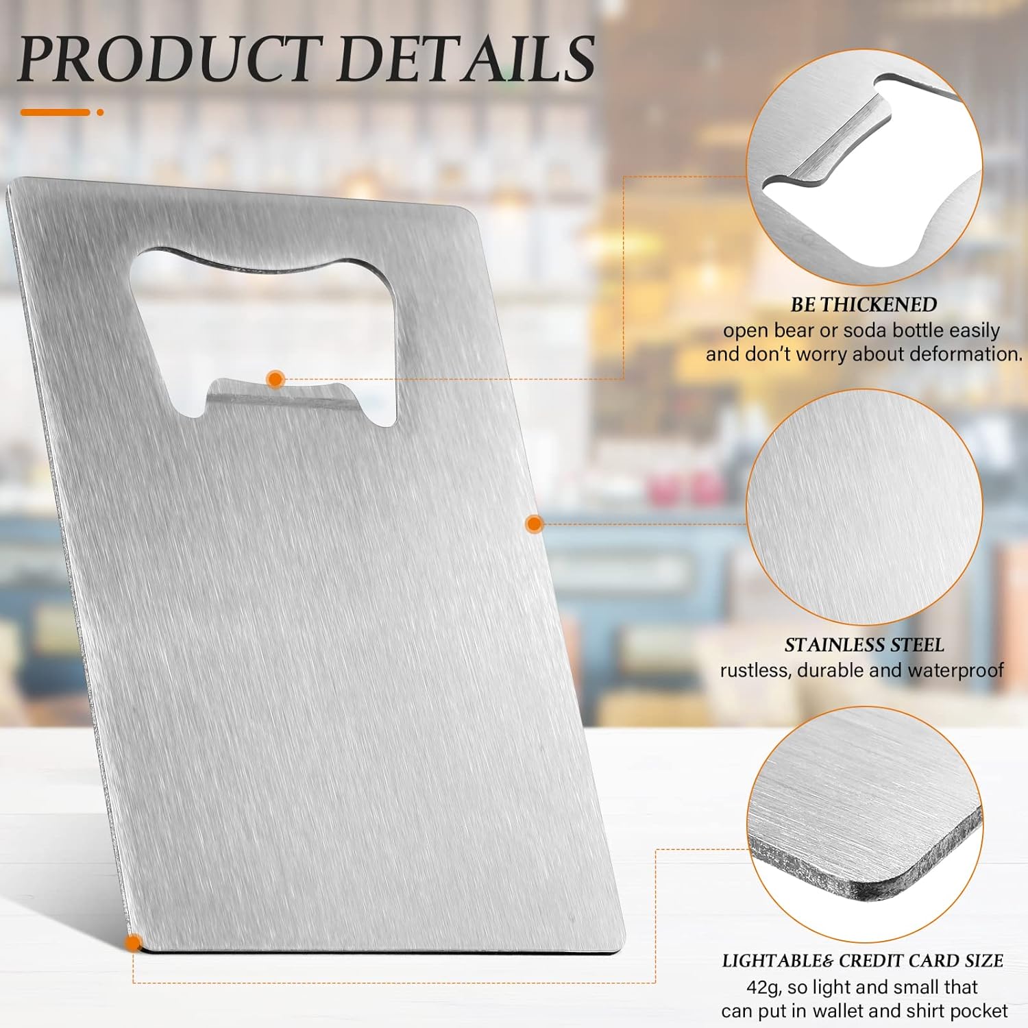40 Pieces Credit Card Bottle Opener Poker Groomsmen Wallet Bottle Opener Stainless Steel Beer Bottle Opener for Your Wallet and Shirt Pocket, Wedding Bridesmaid Favor (Silver): Home & Kitchen