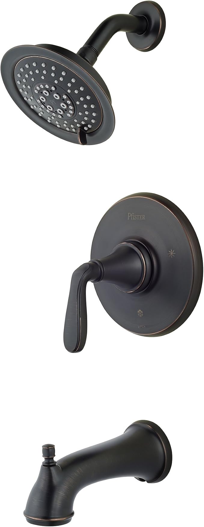 Pfister Northcott Badewannen- & Duscharmatur – Einhebelmischer In Tuscan Bronze, Mit 5 Strahlarten – Für Badewanne & Dusche
