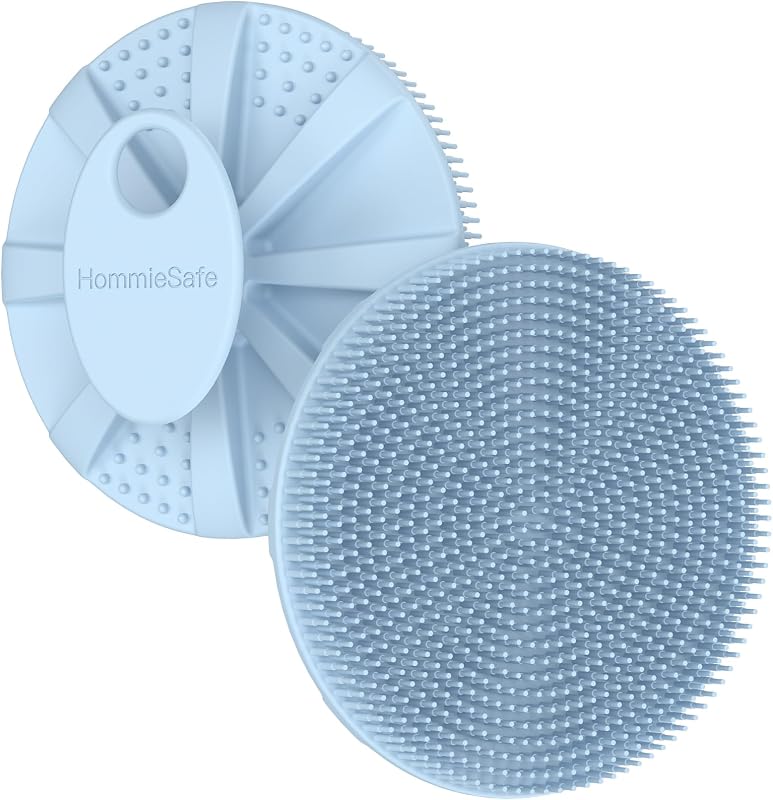 HOMMIESAFE Escova de Silicone para Banho e Corpo, com Alça para a Mão