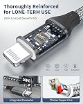 iPhone Charger Cord Lightning Cable (Black, 6FT+6FT+10FT)