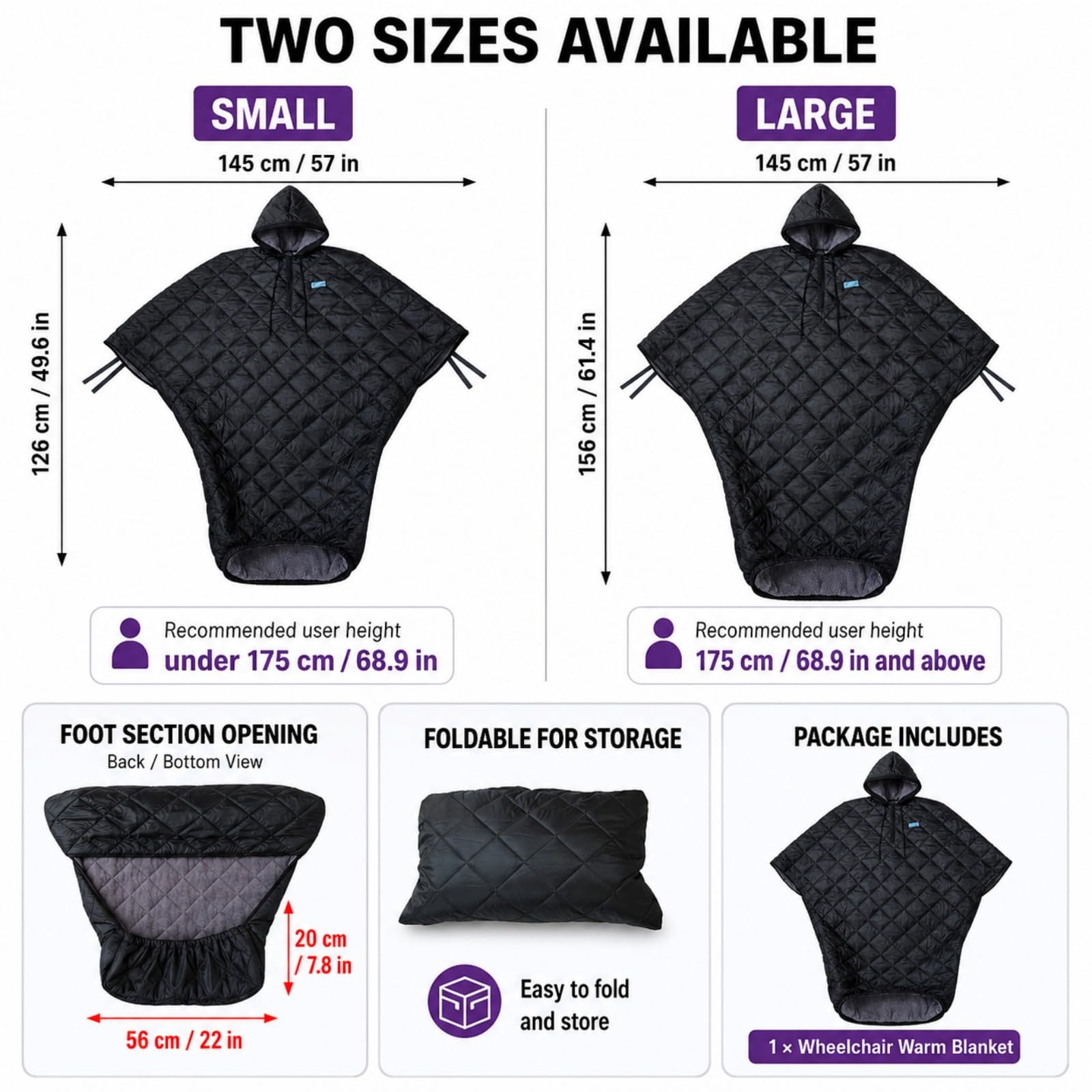 Manta Térmica Silla Ruedas para Merits Health P101 Travel-Ease 2018-2026 | Felpa térmica impermeable | Contra viento frío | Cobertura total silla ruedas | Diseño con capucha | Protección exterior