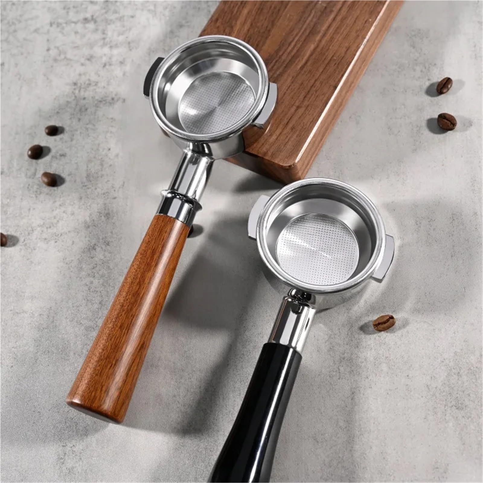 Compatible con portafiltro sin fondo de dos orejas EXPOBAR de 58 mm con cesta(58MM E61-Rosewood B)
