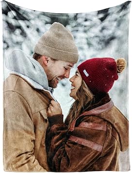 Custom Blanket with Picture, Personalized Fleece Photo Blanket 40"50"