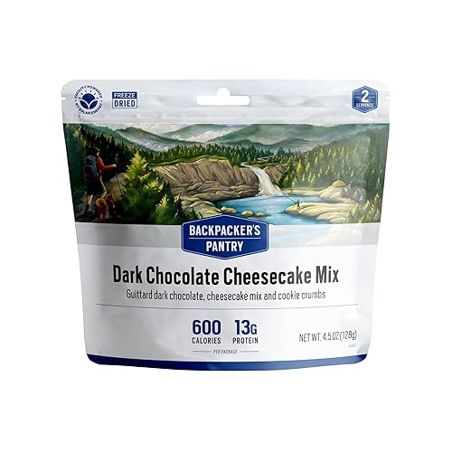 Backpacker's Pantry Mezcla de tarta de queso de chocolate negro  Alimentos liofilizados para mochileros y campamento  Alimentos de emergencia