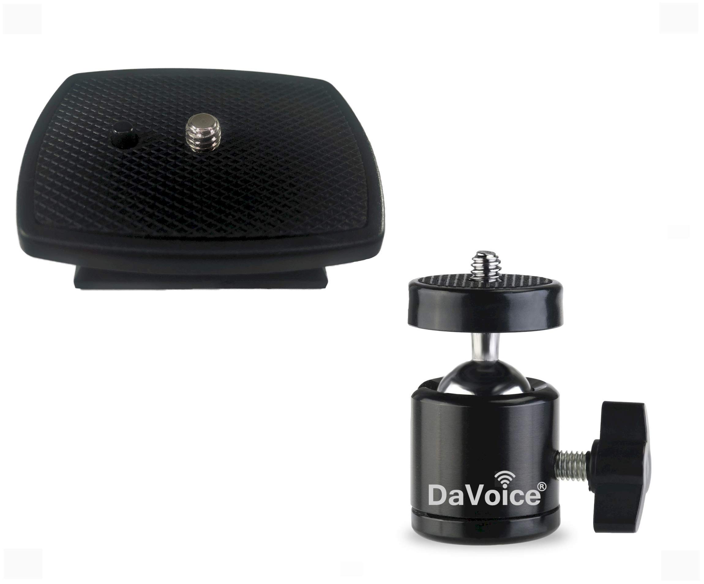 43mm Tripod Quick Release Plate Replacement for Torjim, Endurax, Victiv, UBeesize 360 Degree Aluminum Alloy Rotating Swivel Mini Tripod Ball Head with 1/4" Screw Thread Base Mount