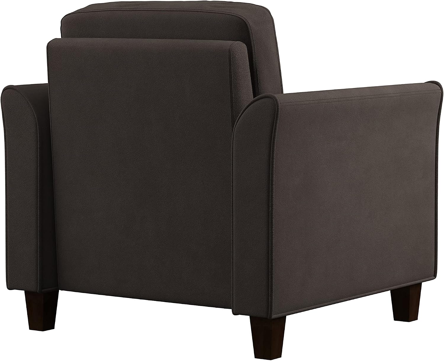 Studio Living Watford 35.4" Arm Chair, Traditional Style, Pocket Coil Comfort, Black Legs, Microfiber Fabric, Coffee