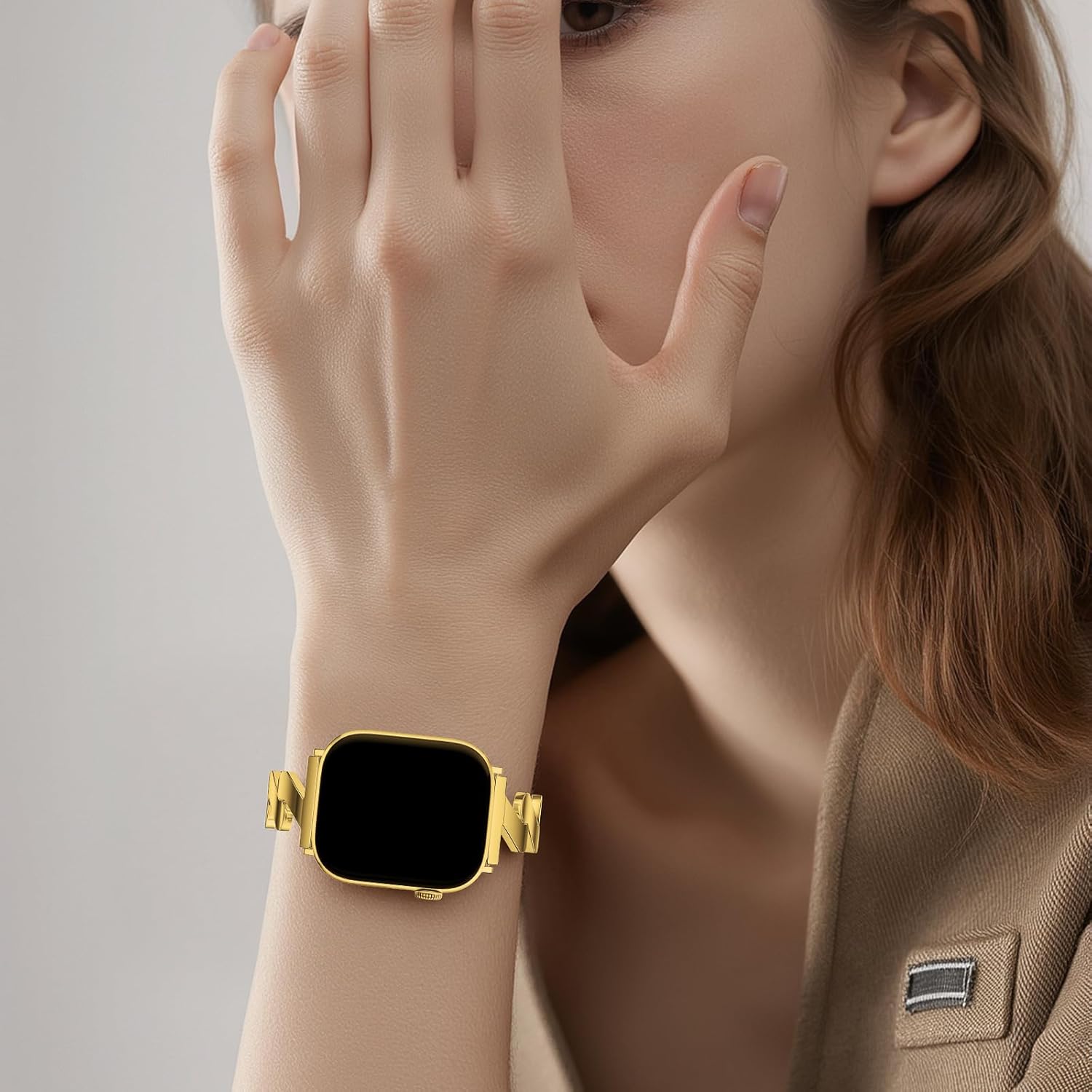 Slim Stainless Women Bands Compatible with Apple Watch 49mm 46mm 45mm 44mm 42mm 41mm 40mm 38mm, Tool-Free Adjustable Z-Link Metal Bracelet for iWatch Ultra SE Series 11-1, Fits Max 7.1" Wrists