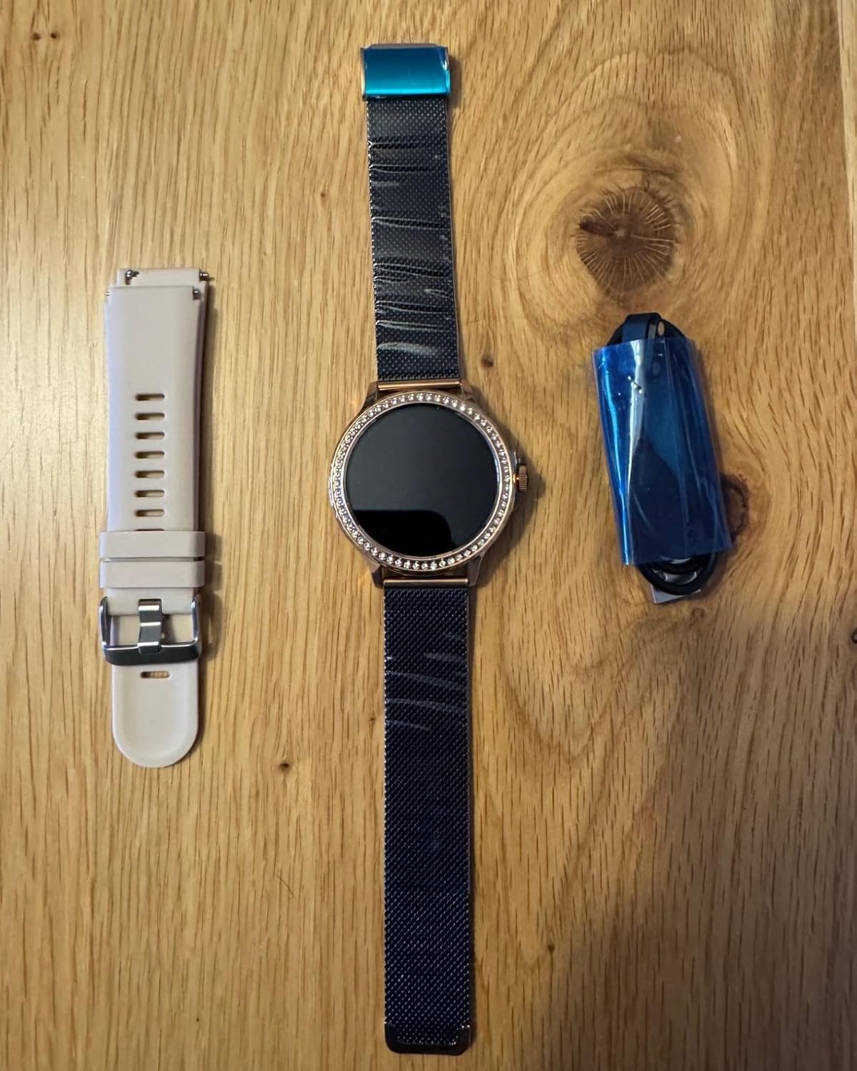 Reloj Inteligente Mujer con Llamadas, 1.3" HD Smartwatch Mujer Redondo con 2 Correas, Función Femenina, Monitor Sueño, SpO2, Caloría, Pulsómetro, IP68 Relojes Inteligentes para Android iOS, Negro