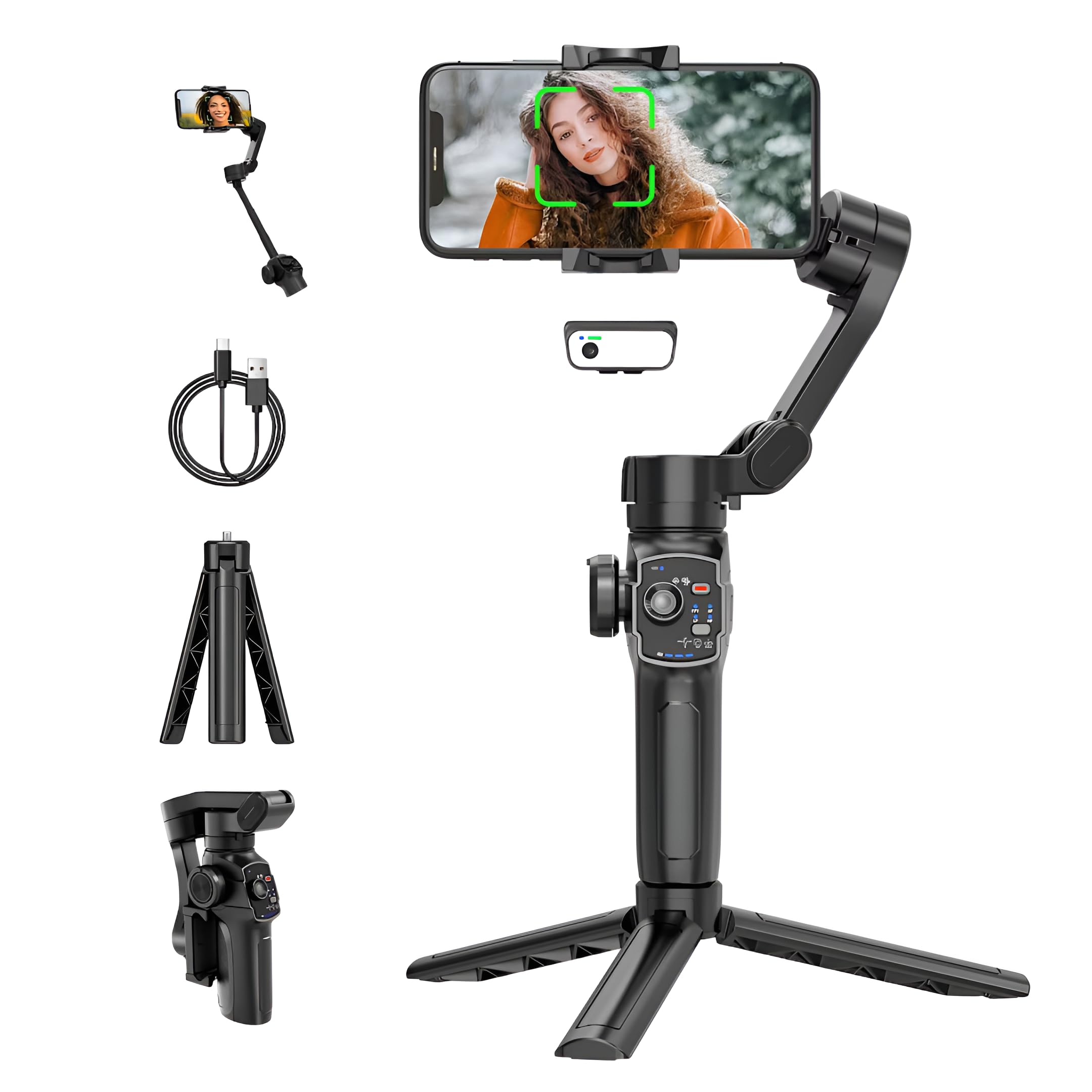 Digitek (DSG-009F AI) 3 Axis Smartphone Gimbal with Wide Angle and AI Face Tracker - Telescopic Rods & External Microphone Support - Lightweight and Compatible with Smartphones-picture-14