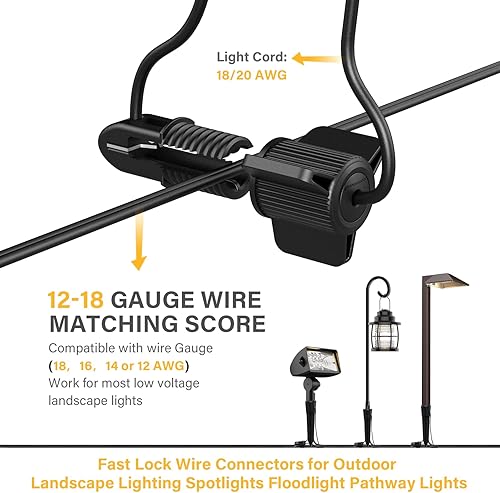 Miniatura 2 de Malibu - Conector de cable de bajo voltaje con bloqueo rápido con conectores de cable eléctrico, tapa de terminales de tornillo para iluminación de