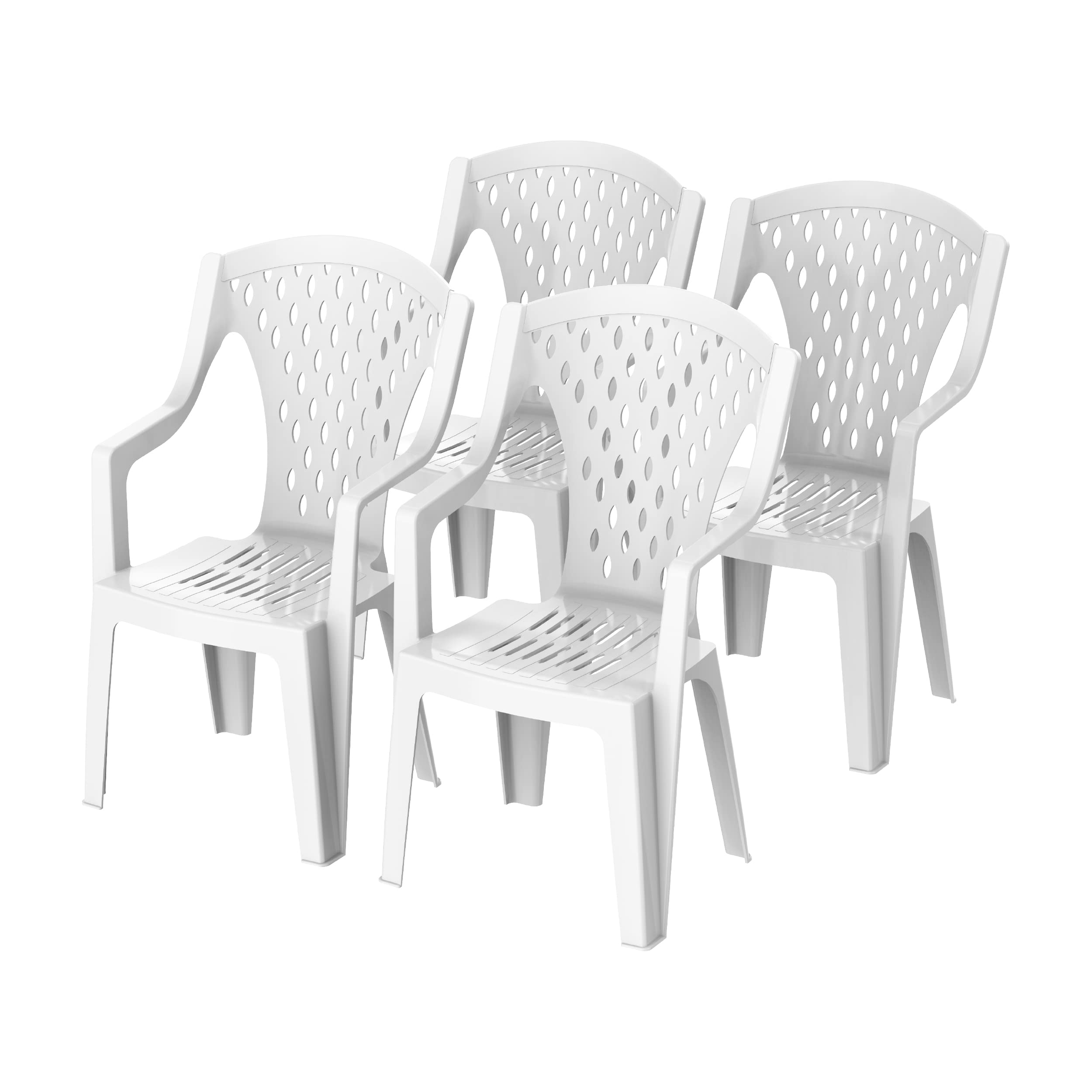 Cosmoplast Set of 4 Queen Chair, White