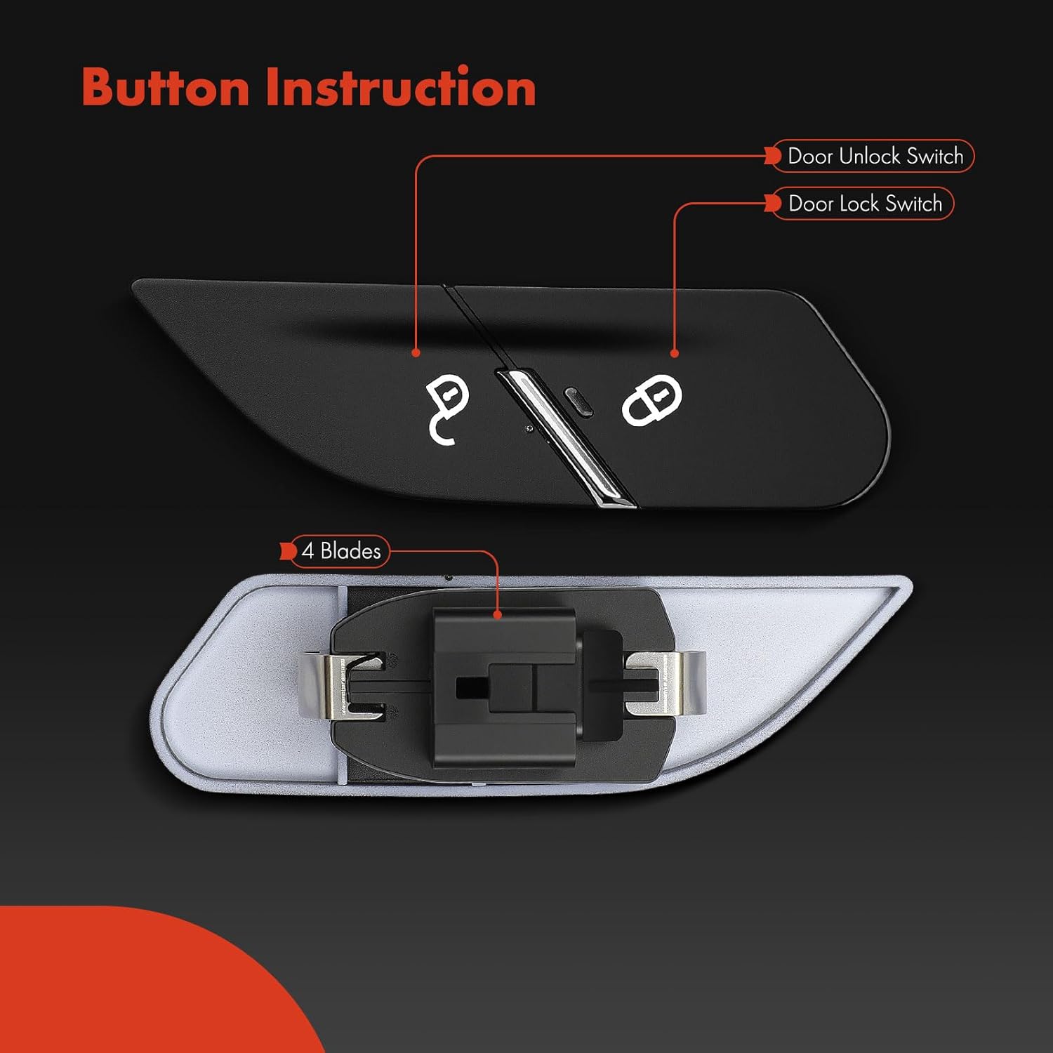 A-Premium Front Left Driver Power Door Lock Switch Compatible with Porsche Macan 2015-2024