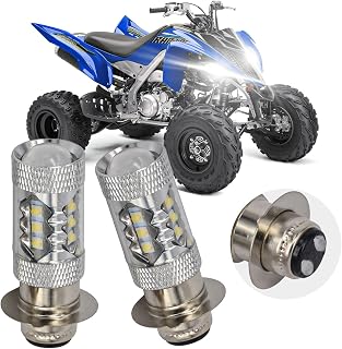 2Pcs 80W Super White LED Headlights Bulbs for ATVS YFM350 400 450 660 700 Rap.tor B.laster 200 350