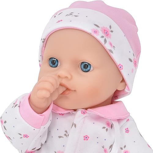 Miniatura 2 de Muñeca de bebé de 12 pulgadas para niños pequeños muñeca de cuerpo suave en caja de regalo muñeca de bebé con chupete manta y ropa floral azul